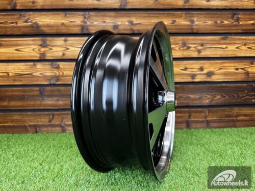 Ratlankis Beetle Baby Fuchs Style R15X5.5J 4X130 ET40 88.7 Black Machine Face ( For VW Beetle mk2, Porsche 914 ) 