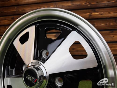 Ratlankis Beetle Baby Fuchs Style R15X5.5J 4X130 ET40 88.7 Black Machine Face ( For VW Beetle mk2, Porsche 914 ) 