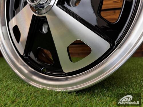 Ratlankis Beetle Baby Fuchs Style R15X5.5J 4X130 ET40 88.7 Black Machine Face ( For VW Beetle mk2, Porsche 914 ) 