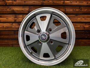 Ratlankis Beetle Baby Fuchs Style R15X5.5J 4X130 ET40 88.7 Gunmetal Machine Face ( For VW Beetle mk2, Porsche 914 ) 