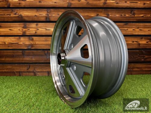 Ratlankis Beetle Baby Fuchs Style R15X5.5J 4X130 ET40 88.7 Gunmetal Machine Face ( For VW Beetle mk2, Porsche 914 ) 