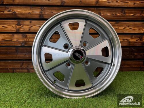 Ratlankis Beetle Baby Fuchs Style R15X5.5J 4X130 ET40 88.7 Gunmetal Machine Face ( For VW Beetle mk2, Porsche 914 ) 