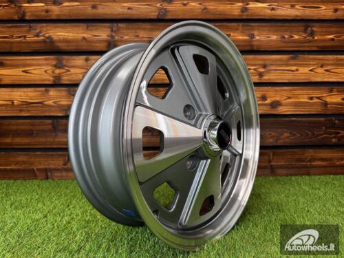 Ratlankis Beetle Baby Fuchs Style R15X5.5J 4X130 ET40 88.7 Gunmetal Machine Face ( For VW Beetle mk2, Porsche 914 ) 