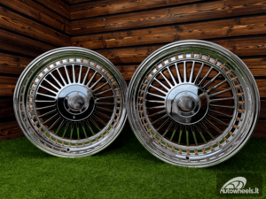 Ratlankis Alpina Classic Style R19X9J 5X112/5X120 ET20  74.1 White Vacuum Chrome with Gold Rivets 