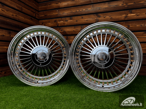Ratlankis Alpina Classic Style R19X9J 5X112/5X120 ET20  74.1 White Vacuum Chrome with Gold Rivets 