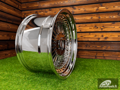 Ratlankis Alpina Classic Style R19X9J 5X112/5X120 ET20  74.1 White Vacuum Chrome with Gold Rivets 