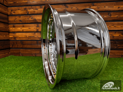 Ratlankis Alpina Classic Style R19X9J 5X112/5X120 ET20  74.1 White Vacuum Chrome with Gold Rivets 