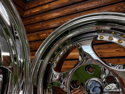 Ratlankis Throwing Star Style | R17X9.5J 5X120 ET22 72.6 White Vacuum Chrome