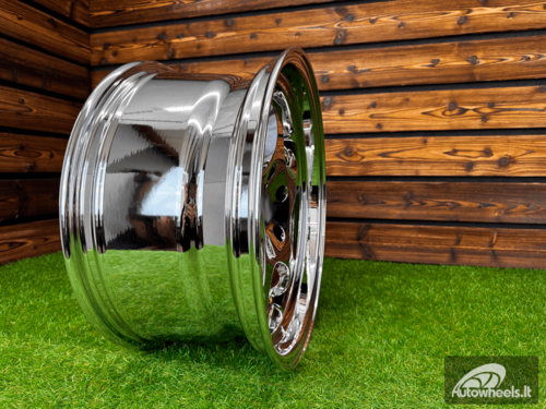 Ratlankis Throwing Star Style | R17X9.5J 5X120 ET22 72.6 White Vacuum Chrome