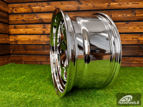 Ratlankis Throwing Star Style | R17X9.5J 5X120 ET22 72.6 White Vacuum Chrome