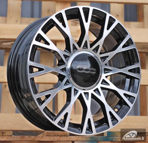 Ratlankis R16x6.5  4X98  ET  35  58.1  Y1283  (YF0447)  Black Polished (MB)  For FIAT  (Z4)  (HYBRID FORGED NEW Model 500)