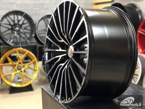 Ratlankis | R20x8.5 5X112 ET 25 66.6 B5569 Black Polished (MB) For BMW (K4) (Rear+Front) AKC