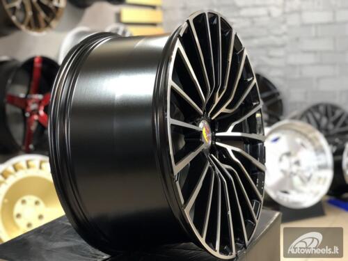 Ratlankis | R20x8.5 5X112 ET 25 66.6 B5569 Black Polished (MB) For BMW (K4) (Rear+Front) AKC