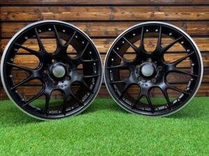 Ratlankis | R18x8 5X120 ET 34 72.6 IN0278 Black Half Matt+Polished Lip (BLHMPL) For RACIN (Z5) (BBS Motorsport Style) AKC