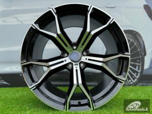 Ratlankis | R22x9.5 5X112 ET 37 66.6 B5498 (BYD1538) Black Polished (MB) For BMW (Z3) ((BKF) Front+Rear) AKC