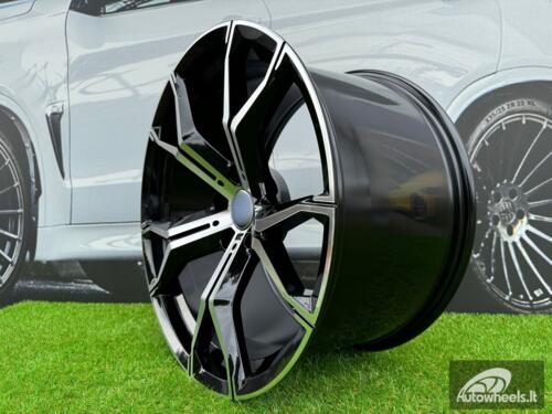 Ratlankis | R22x9.5 5X112 ET 37 66.6 B5498 (BYD1538) Black Polished (MB) For BMW (Z3) ((BKF) Front+Rear) AKC