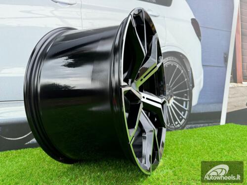 Ratlankis | R22x9.5 5X112 ET 37 66.6 B5498 (BYD1538) Black Polished (MB) For BMW (Z3) ((BKF) Front+Rear) AKC