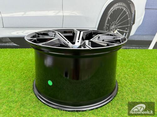 Ratlankis | R22x9.5 5X112 ET 37 66.6 B5498 (BYD1538) Black Polished (MB) For BMW (Z3) ((BKF) Front+Rear) AKC