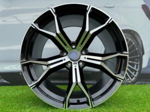 Ratlankis | R22x10.5 5X112 ET 43 66.6 B5498 (BYD1538) Black Polished+Powder Coating (MBPC) For BMW (K7) (Rear+Front) AKC