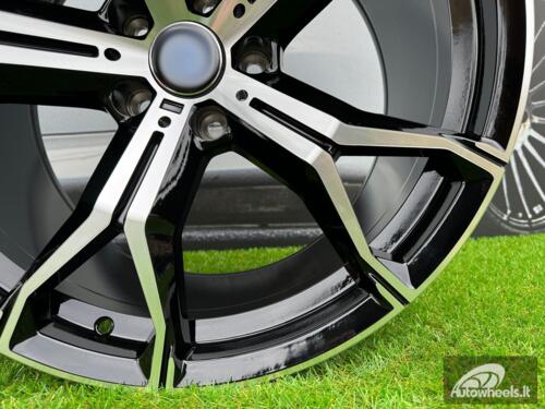 Ratlankis | R22x10.5 5X112 ET 43 66.6 B5498 (BYD1538) Black Polished+Powder Coating (MBPC) For BMW (K7) (Rear+Front) AKC
