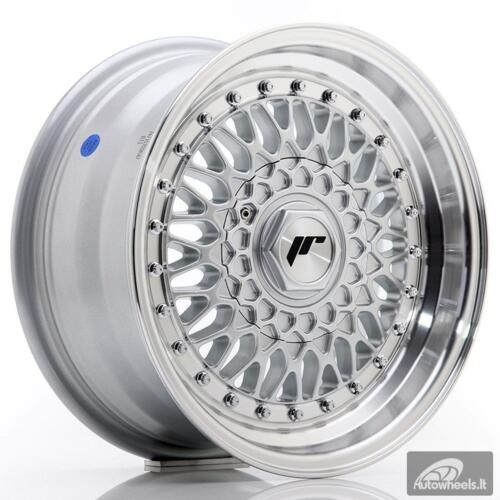 JR Wheels JR9 15x7 ET20 4x100/108 Silver w/Machined Lip+Silver Rivets