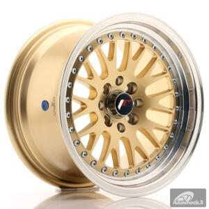 JR Wheels JR10 15x8 ET20 4x100/108 Gold w/Machined Lip