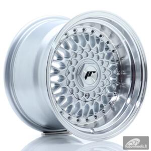 JR Wheels JR9 15x9 ET10 4x100/108 Silver w/Machined Lip+Silver Rivets