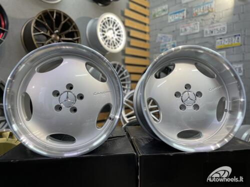 Ratlankis Mercedes Larzon Monoblock 18X8.5 5X112 ET35 66.6 Silver and polished lip