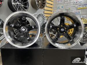Ratlankis JDM Work Concept Style | R18X9.5 5X114.3 ET22 73.1 Black with machined lip