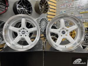Ratlankis JDM Work Concept Style | R18X9.5 5X114.3 ET22 73.1 White with machined lip