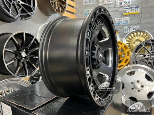 Ratlankis Kogos 4x4 Off road 17X8J 6X139.7 ET-15 100.1 Matt black with milling windows and dots