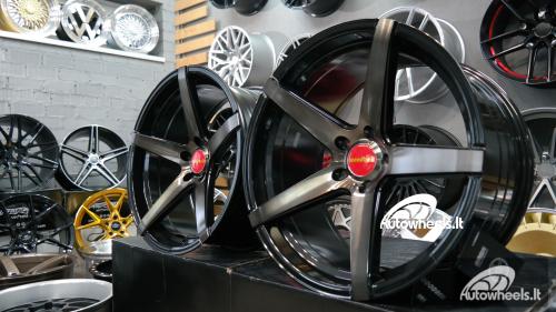 Ratlankis Woodbell Style 19X10J 5X112 ET25 66.6 Black with face machined and black oil face