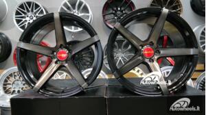 Ratlankis Woodbell Style | R19X10J 5X112 ET25 66.6 Black with face machined and black oil face