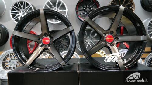 Ratlankis Woodbell Style | R19X10J 5X112 ET25 66.6 Black with face machined and black oil face