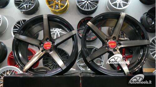Ratlankis Woodbell Style | R19X10J 5X112 ET25 66.6 Black with face machined and black oil face