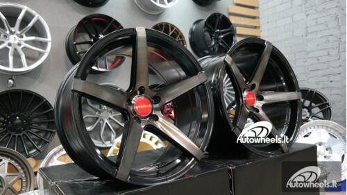 Ratlankis Woodbell Style | R19X10J 5X112 ET25 66.6 Black with face machined and black oil face