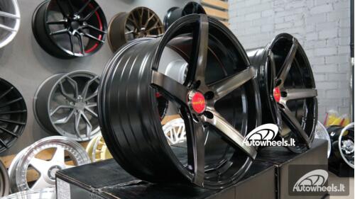 Ratlankis Woodbell Style | R19X10J 5X112 ET25 66.6 Black with face machined and black oil face