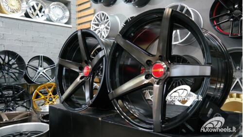 Ratlankis Woodbell Style | R19X10J 5X112 ET25 66.6 Black with face machined and black oil face