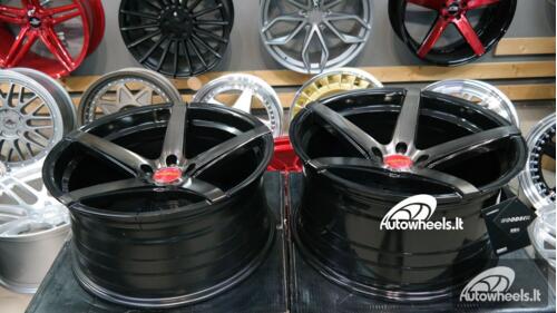 Ratlankis Woodbell Style | R19X10J 5X112 ET25 66.6 Black with face machined and black oil face