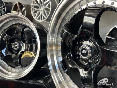 Ratlankis Work Meister SP1 Style 18X9.5J 5X120 ET27 72.56 Black machine lip with silver rivet