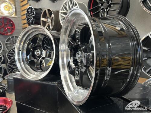 Ratlankis Work Meister SP1 Style 18X9.5J 5X120 ET27 72.56 Black machine lip with silver rivet