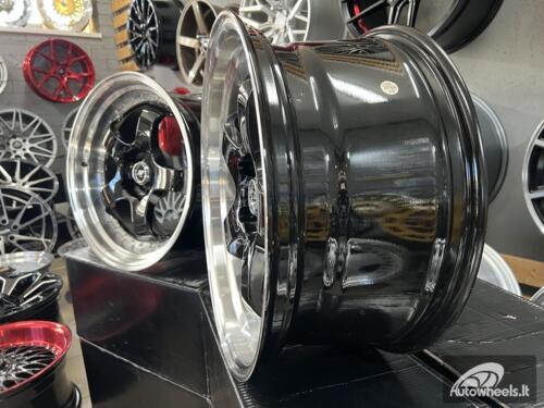Ratlankis Work Meister SP1 Style 18X9.5J 5X120 ET27 72.56 Black machine lip with silver rivet
