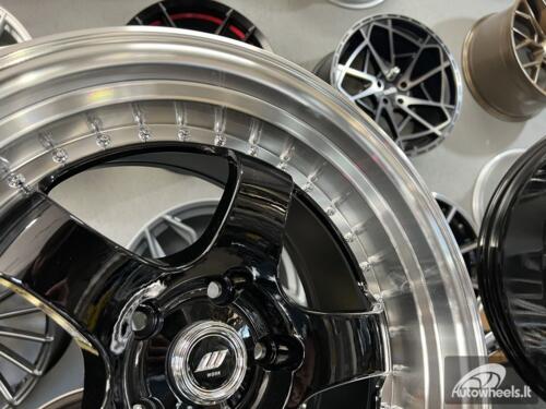 Ratlankis Work Meister SP1 Style 18X9.5J 5X120 ET27 72.56 Black machine lip with silver rivet