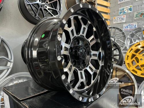 Ratlankis 4x4 Blastof SUV 17X9J 5X127 ET-12 71.6 Black machined face with milling rivets