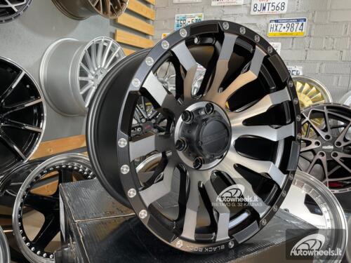 Ratlankis 4x4 Rock Off Road 18X9J 6X139.7 ET10 106.1 Matt black with machined face with milling windows and dots