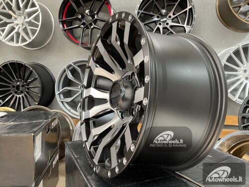 Ratlankis 4x4 Rock Off Road 18X9J 6X139.7 ET10 106.1 Matt black with machined face with milling windows and dots