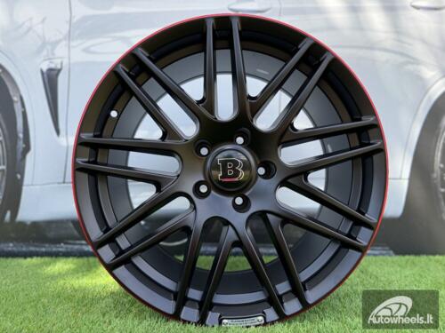 Ratlankis R20x9.5  5X130  ET  33  84.1  8102  Black Half Matt+Red Lip (BLHMRL)  For MER  (K3)  (STYLE BRABUS )