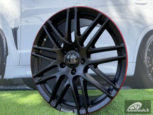 Ratlankis R20x9.5  5X130  ET  33  84.1  8102  Black Half Matt+Red Lip (BLHMRL)  For MER  (K3)  (STYLE BRABUS )