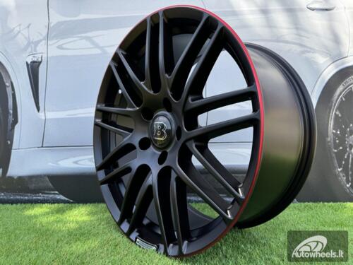 Ratlankis R20x9.5  5X130  ET  33  84.1  8102  Black Half Matt+Red Lip (BLHMRL)  For MER  (K3)  (STYLE BRABUS )