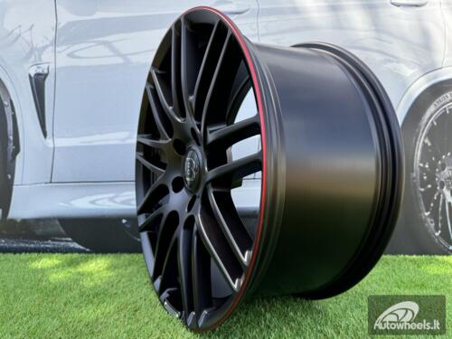 Ratlankis R20x9.5  5X130  ET  33  84.1  8102  Black Half Matt+Red Lip (BLHMRL)  For MER  (K3)  (STYLE BRABUS )